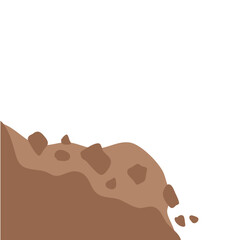 Landslide illustration. Cartoon natural disaster.