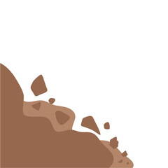 Landslide illustration. Cartoon natural disaster.