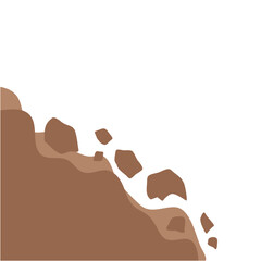 Landslide illustration. Cartoon natural disaster.