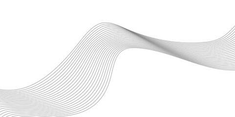 Abstract Curved Black and White Line Wave Background