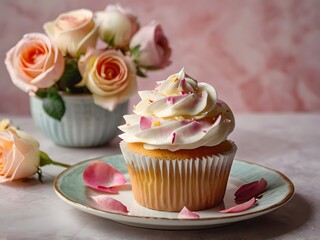 cupcakes with pink frosting and sprinkles