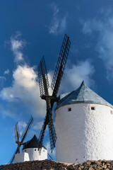 photographs of landscapes of windmills in the town of Consuegra, Toledo