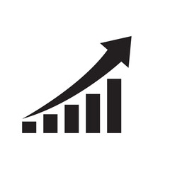 business graph on white background
