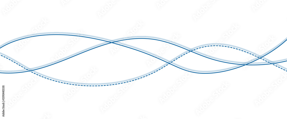 Poster vector blue abstract wave thin curved lines graphic for design.