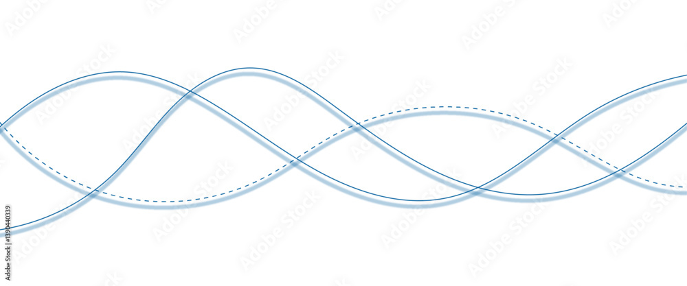 Aufkleber vector blue abstract wave thin curved lines graphic for design.
