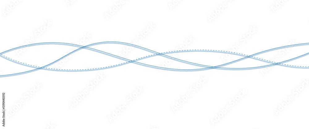 Aufkleber vector blue abstract wave thin curved lines graphic for design