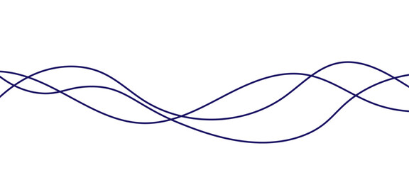 Vector blue abstract wave thin curved lines graphic for design.