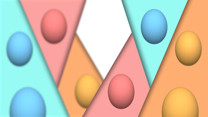 floating egg animation with blur effect. colorful easter eggs illustration for happy easter holidays.