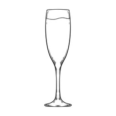 vector line art drawing illustration of a glass cup