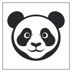 Panda Head Silhouette Vector 