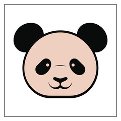 Panda Head Silhouette Vector 