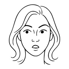 Eyebrows furrowed, eyes glaring, lips tight or slightly open in a scowl.