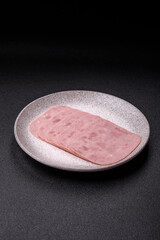 Eating ham and pork slices for the holiday table