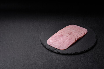 Eating ham and pork slices for the holiday table