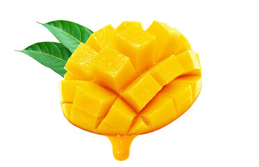 マンゴー イラスト リアル　白バック