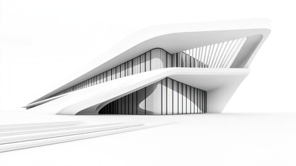 Obraz premium Modern White Architectural Building Exterior