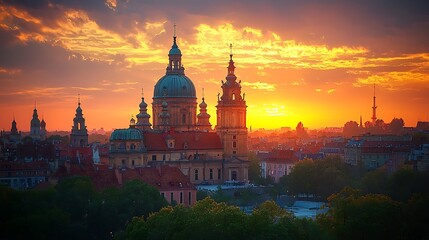 Obraz premium Cityscape at Sunset