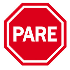 Stop Sign – Red Octagonal Traffic Sign from Brazil in High Resolution