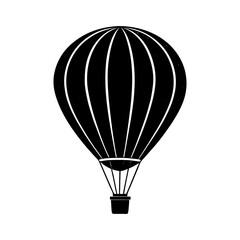 Obraz premium Hot air balloon vector graphic illustration for travel and adventure design . silhouette on white background.