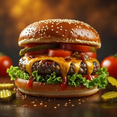 hamburger on a plate