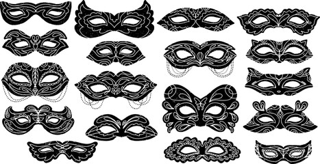 Black vector element, linocut