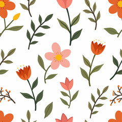 Seamless pattern with flowers, seamless floral pattern