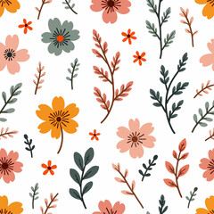 Seamless pattern with flowers, seamless floral pattern