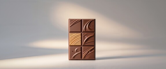 Gourmet Chocolate Bar in Soft Studio Lighting for Versatile Packaging and Advertising