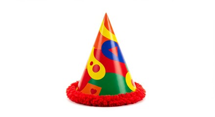 bright colorful decorated hat for a holiday /clown on a white background