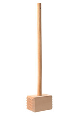 Wooden meat mallet isolated on white
