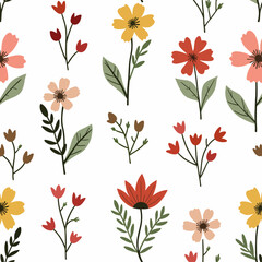 Seamless background with flowers, seamless pattern with color flowers