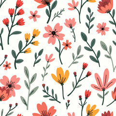 Seamless pattern with flowers, seamless floral pattern