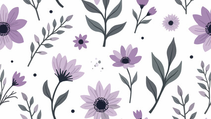 seamless Violet floral pattern