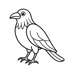Cute Cartoon Bird Coloring Page – Fun and Simple Design for Kids