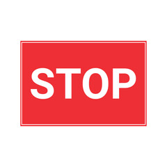 Stop Sign Red and White Traffic Warning