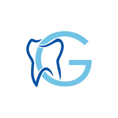 Obraz premium Tooth And Initial Letter G Logo Design 005