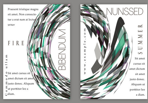 Flyer A4 with Futuristic Colored Abstract Geometric Shape