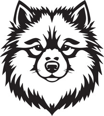 German Spitz. Hand drawn vector illustration	