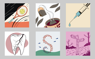 Vector travel icon set design includes flat business and food symbols illustration