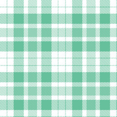 Plaid pattern seamless. Cool white & Neon pale teal Tartan Fabric Design. 