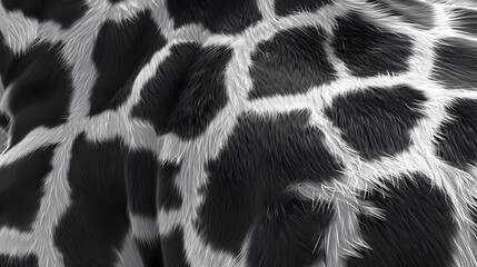A giraffe fur pattern, seamless texture, grayscale, Generative AI illustrations.