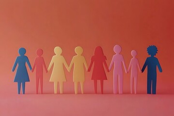 Diverse Paper People Holding Hands Teamwork Support1