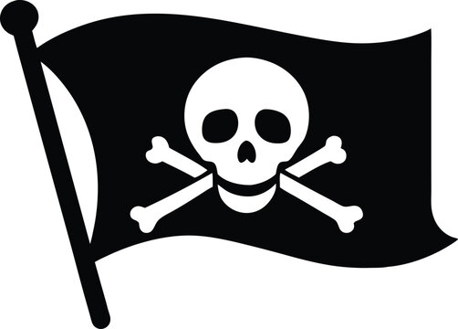recommend clip art: pirate flag with a skull and crossbones silhouette, skull and crossbones flag silhouette 