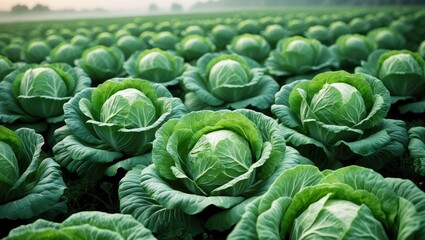 Fototapeta premium Cabbage Field Scene