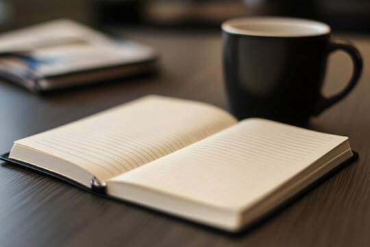 Writing notes in a planner with coffee on a messy desk during a busy afternoon - Powered by Adobe
