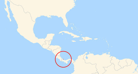 Location Map of the island Isla Bastimentos (Panama). The island is highlighted with a red circle. No labels at all.