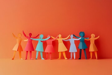 Diverse Paper People Holding Hands Togetherness1