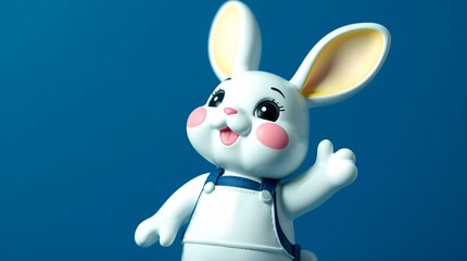 easter bunny with a white egg