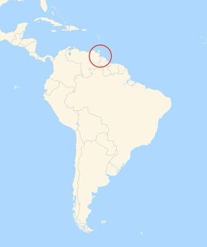 Location Map of the island Isla Borojo (Venezuela). The island is highlighted with a red circle. No labels at all.