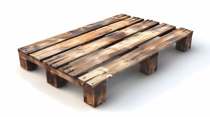 A wooden pallet isolated on white background, Generative AI illustrations.